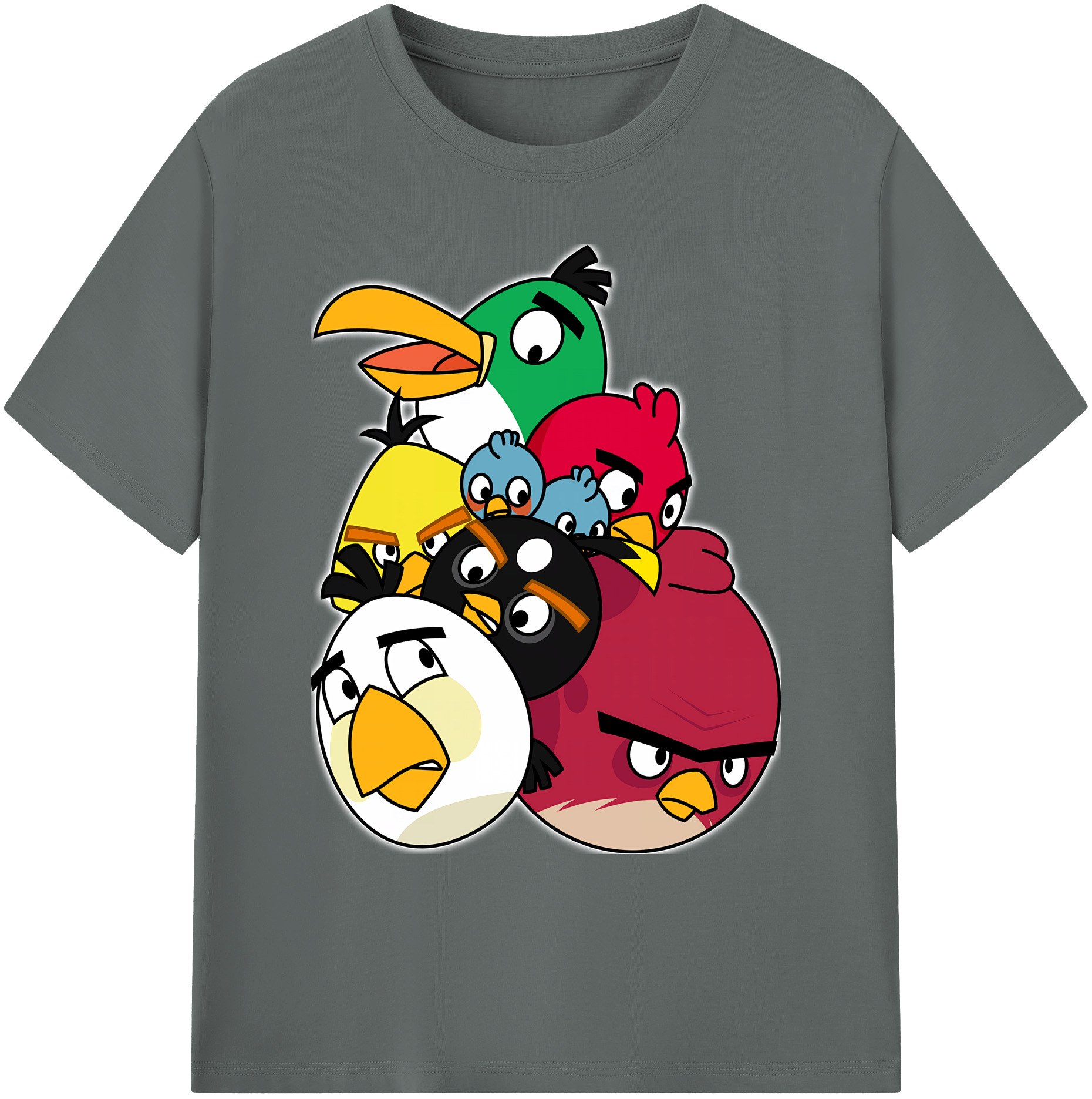 （画像用） Angry Birds アングリーバード 綿100％ メンズ半袖Tシャツ｜肌触りやわらか＆通気性